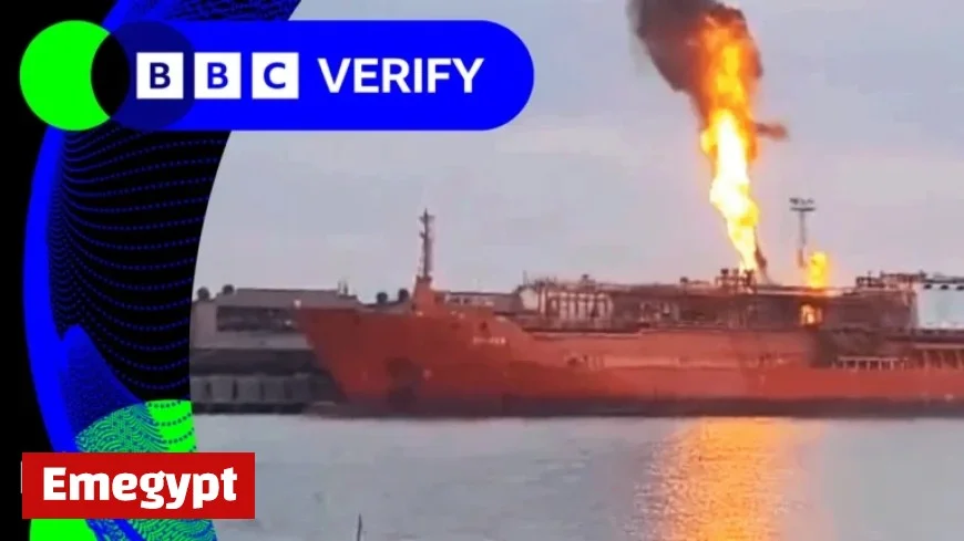 Dramatic Footage Captures Gas Tanker Ablaze Following Attack on Ukrainian Danube Port