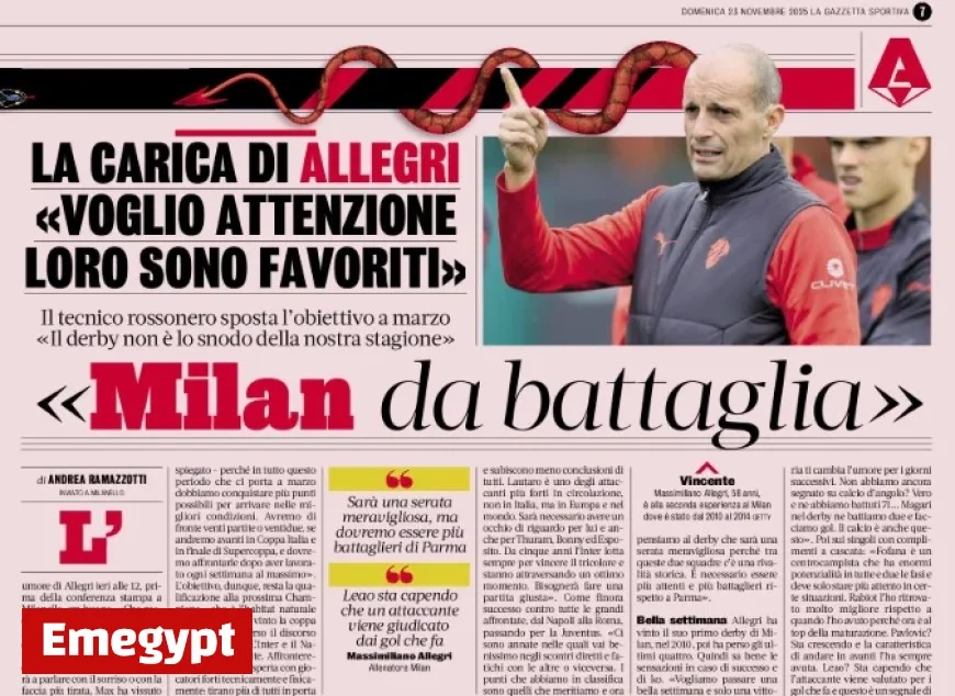 Gazzetta Allegri Motivates Squad for Crucial Derby Showdown