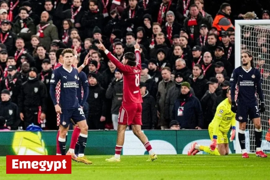 Perisic’s Penalty Puts PSV Ahead as Szoboszlai Nets Equalizer in Liverpool Clash