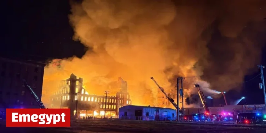 Firefighters Combat Blaze at Three Downtown Warehouses