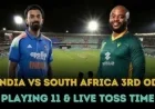 India vs South Africa: Tilak Varma Replaces Washington Sundar for Crucial 3rd ODI Encounter