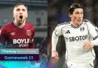 Sunday FPL GW15 Bonus Points: Discover Top Performers Earning Extra Points
