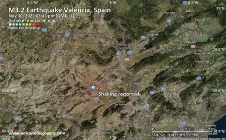 Possible Earthquake Detected Near Elda, Valencia 10 Minutes Ago
