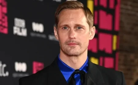 Alexander Skarsgård Arrives at 2025 British Independent Film Awards as a Nominee