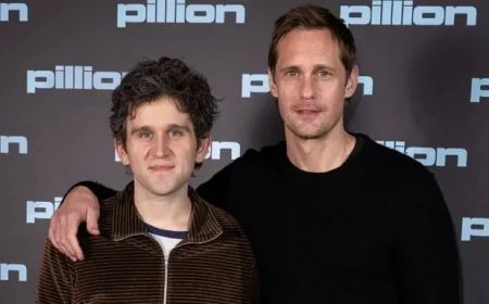 Alexander Skarsgård and Harry Melling Shine at London ‘Pillion’ Screening Event