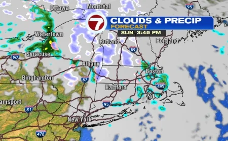 Spotty Rain and Snow Sunday Herald Drier Monday