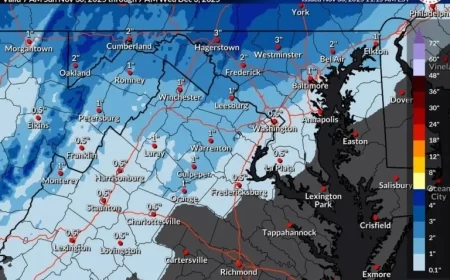 National Weather Service Predicts Up to 3 Inches of Snow in Maryland, Virginia