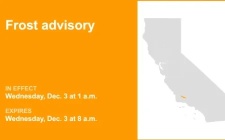 NWS Issues Frost Advisory for Cuyama Valley This Tuesday