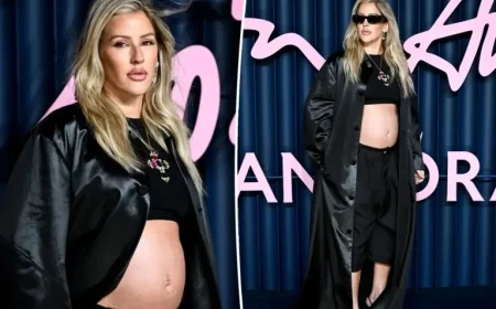 Ellie Goulding Flaunts Baby Bump in Stylish Crop Top at The Fashion Awards 2025 Red Carpet