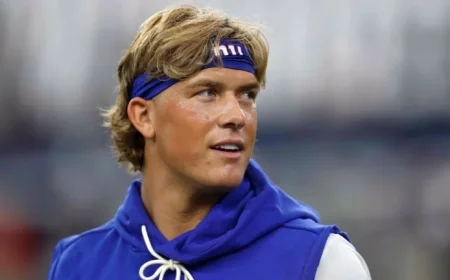 Jaxson Dart’s Mother Supports Giants QB at Games