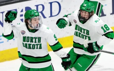Zellers’ Overtime Goal Seals UND’s Series Sweep Victory