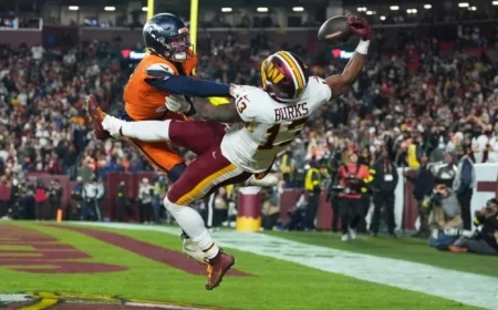 Commanders’ Treylon Burks Stuns with One-Handed Touchdown Against Broncos