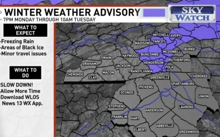 Freezing Rain and Icy Roads Prompt Winter Advisory for WNC