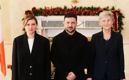 Zelenskiy meets President as Taoiseach unveils €125 million aid boost for Ukraine