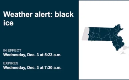 Massachusetts to Face Black Ice Hazard Wednesday Morning in 10 Counties