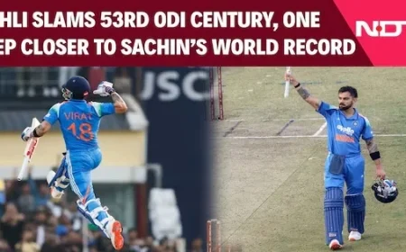 Virat Kohli Achieves 53rd ODI Century Edging Closer to Sachin Tendulkar’s Record in Spectacular Video