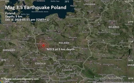 Magnitude 3.5 Earthquake Strikes 10 km Southwest of Glogow Poland