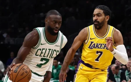 Jaylen Brown Shines as Celtics Defeat Shorthanded Lakers for Fourth Consecutive Victory