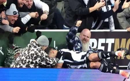 Bruno Guimaraes Shares Heartwarming Message with Disabled Fan After Celebrating Newcastle Goal Together