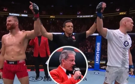 Bruce Buffer Faces Criticism for Controversial UFC 323 Jan Blachowicz vs Bogdan Guskov Fight Results Announcement