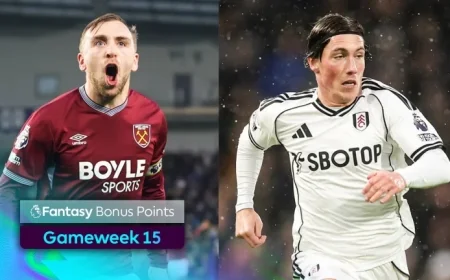 Sunday FPL GW15 Bonus Points: Discover Top Performers Earning Extra Points