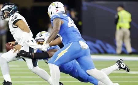 Chargers Score Field Goal After Wild Sequence of Interception and Two Fumbles