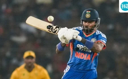 Hardik Pandya Joins Elite Six-Hitting Club Alongside Virat Kohli and Rohit Sharma; Don’t Miss Gambhir’s Reaction | Cricket