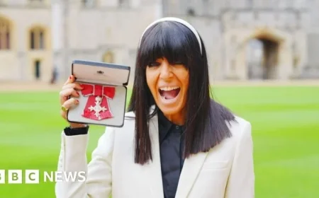 TV favorite Claudia Winkleman honored as MBE by the King at Windsor Castle ceremony