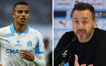 Marseille Manager Roberto De Zerbi Criticizes Former Manchester United Star Mason Greenwood’s Performance as Insufficient After Defeat