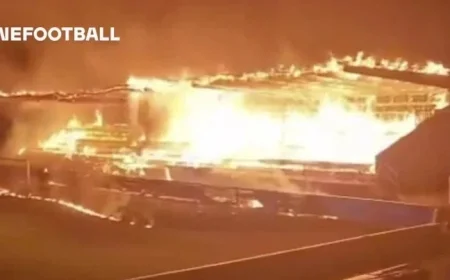 Fans Express Outrage with Stadium Fire Following Relegation in European Top Flight Soccer