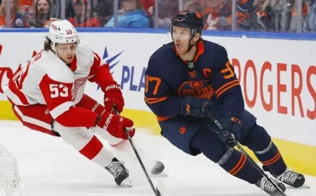 Red Wings Aim to Extend Six-Game Point Streak Against McDavid and Oilers in Upcoming Road Battle