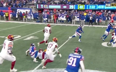 Must-See Moment Abdul Carters Forced Fumble Spurs Lateral Frenzy Against Commanders at MetLife