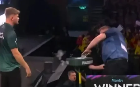 Watch Cameron Menzies’s Furious Reaction: Punches Drinks Table at Ally Pally After Charlie Manby’s Dream Debut Win