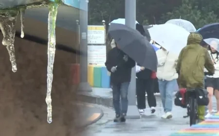Two-Day Cold Snap Brings Freezing Temperatures and Winter Rain Across South Korea This Weekend
