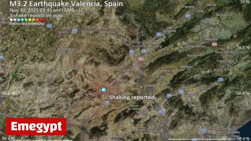 Earthquake Strikes Near Elda, Valencia Recently