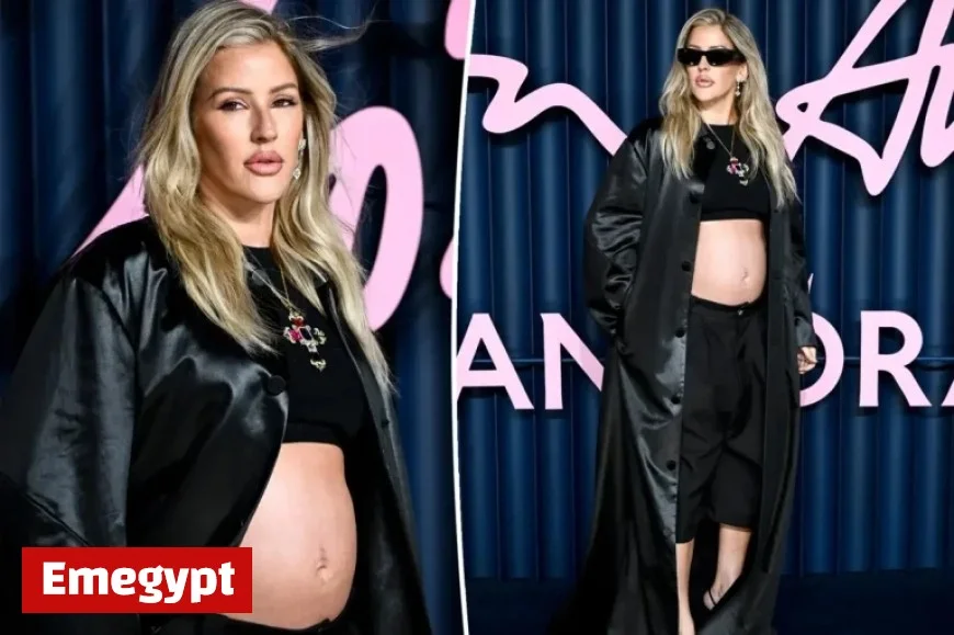 Ellie Goulding Flaunts Baby Bump in Stylish Crop Top at The Fashion Awards 2025 Red Carpet