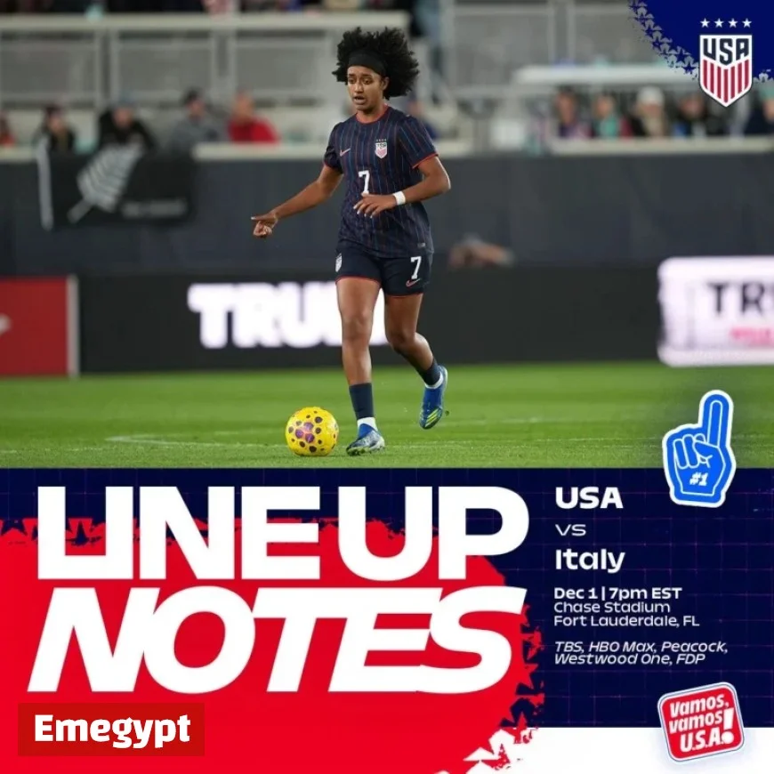 USWNT Faces Italy: Starting XI Revealed for December 1 Match in Florida