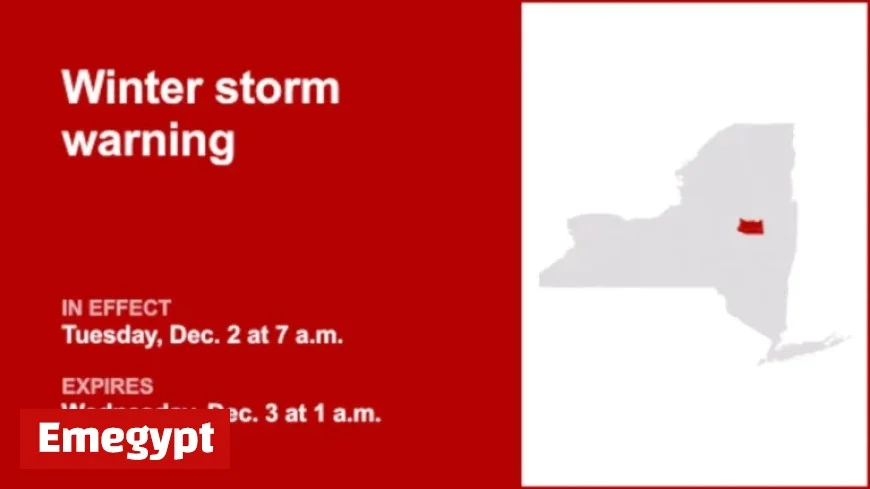 Winter Storm Warning for Southern and Northern Fulton Until 1 a.m. Wednesday