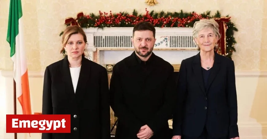 Zelenskiy meets President as Taoiseach unveils €125 million aid boost for Ukraine