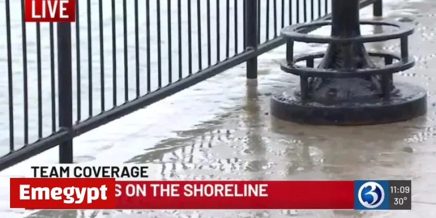 Rain Sweeps Across Connecticut Shoreline