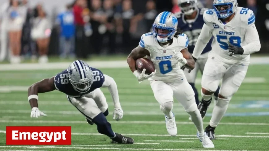 Jahmyr Gibbs’ Hat-Trick Leads Detroit Lions to Thrilling 44-30 Victory Over Dallas Cowboys in NFL Showdown