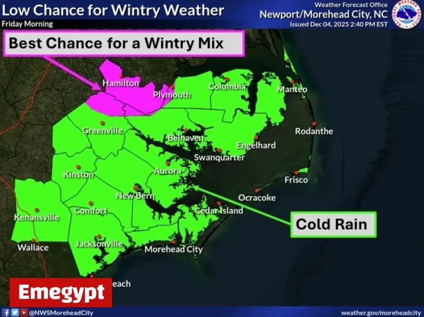 Wintry Weather Alert Small Risk of Snow and Ice on Friday