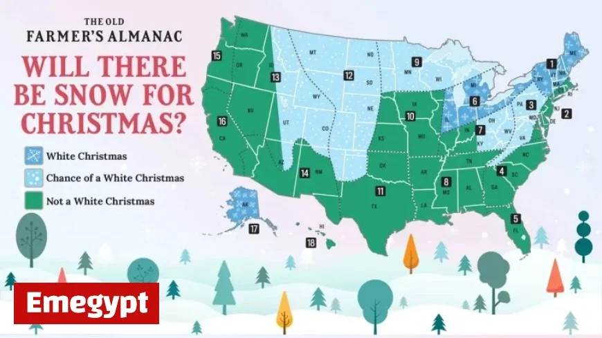 Discover if a White Christmas Awaits Us with Old Farmer’s Almanac’s Latest Prediction