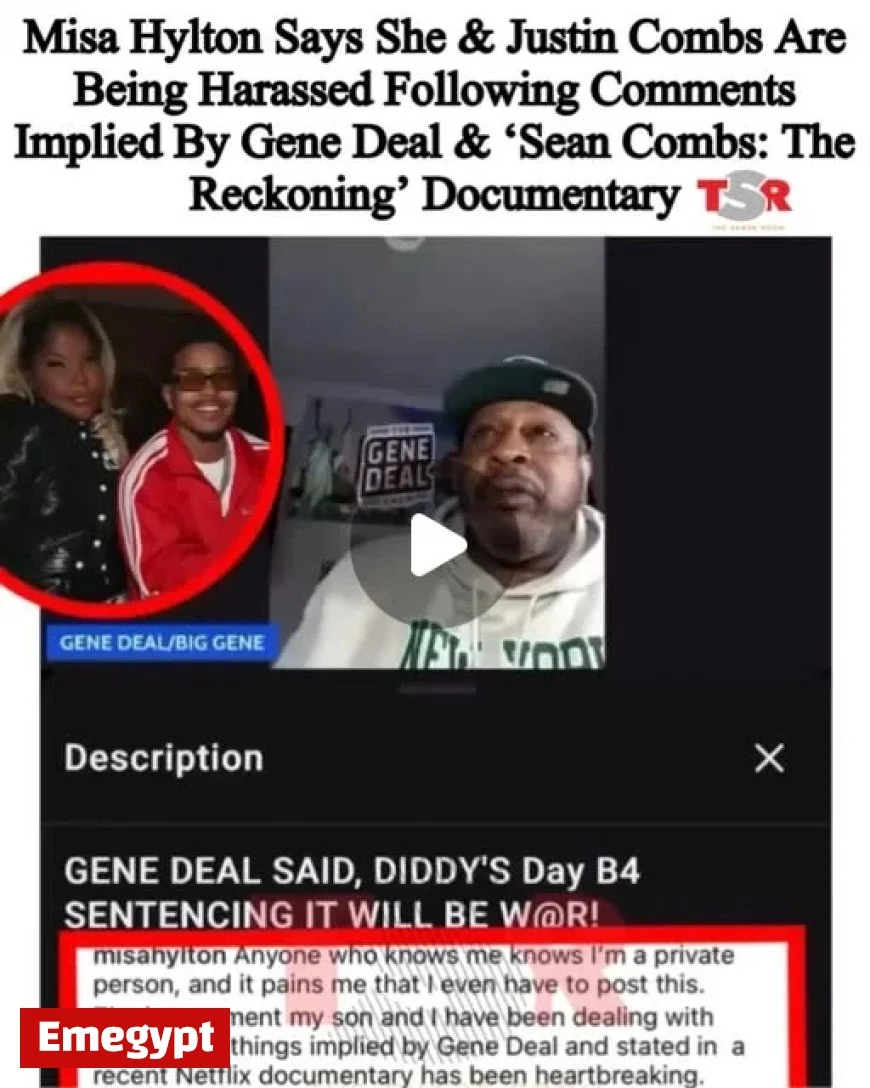 Misa Hylton and Son Justin Combs Face Harassment After Documentary Release Sean Combs The Reckoning Misa Responds with Video from Former Bad Boys Guard Gene Deal