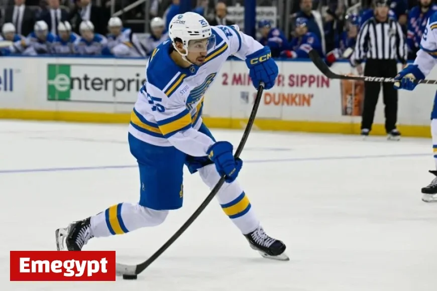 Blues Forward Jordan Kyrou Suffers Injury Ruled Out for Rest of Game Against Senators