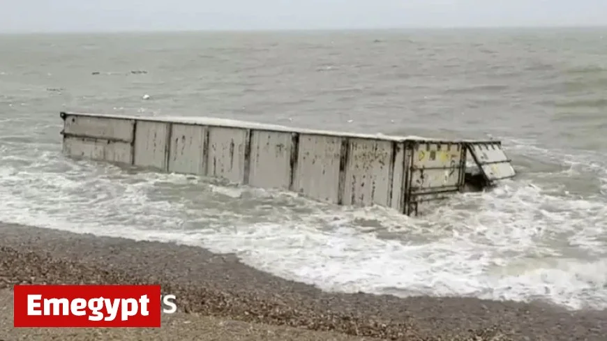 Video Captures Cargo Ship Containers Washing Up on Sussex Beach