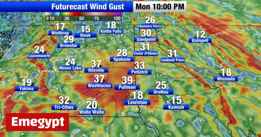 Inland Northwest Faces Unusually Warm Temperatures with Strong Winds and Heavy Rainfall