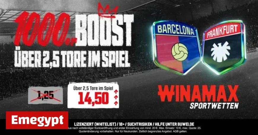 Boost Your Bets with Winamax: 14.50 Odds for Over 2.5 Goals in Barcelona vs Eintracht Match