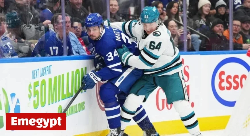 Sharks Gear Up to Challenge Matthews and Maple Leafs in Epic Clash Against 10-Game Winning Streak