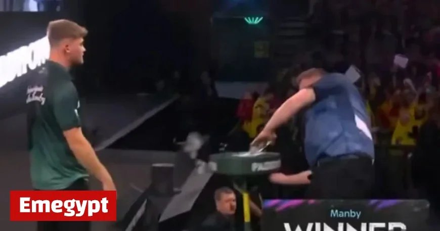 Watch Cameron Menzies’s Furious Reaction: Punches Drinks Table at Ally Pally After Charlie Manby’s Dream Debut Win